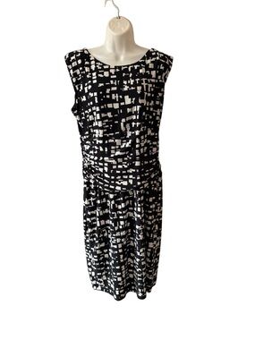Black & White Patterned Midi Dress